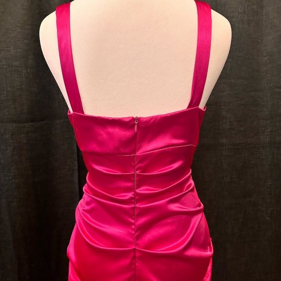 CACHE SATIN PINK MERMAID SEXY FORMAL GOWN Shaping Slimming Prom dress - Picture 4 of 13